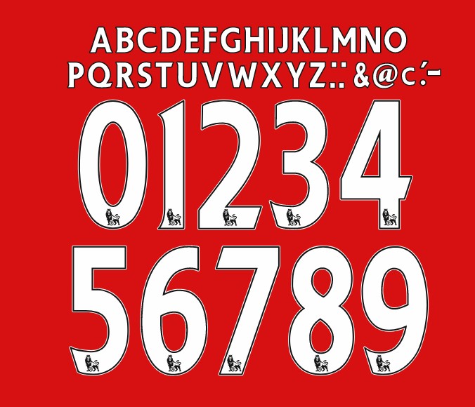 Load image into Gallery viewer, Premier League KIDS EPL 2007-2017 PLASTIC Nameset for Football Shirt Choose Colour Choose Name and Number
