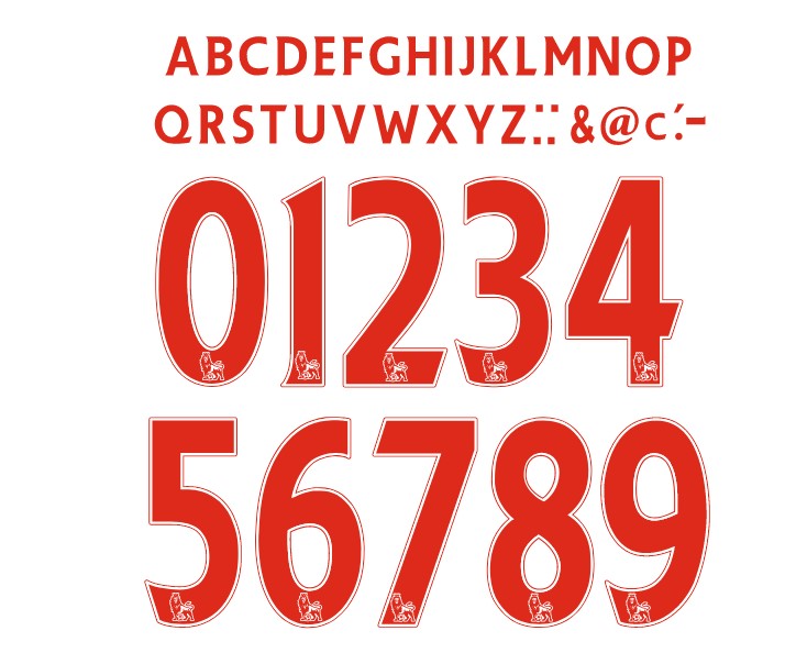 Load image into Gallery viewer, Premier League KIDS EPL 2007-2017 PLASTIC Nameset for Football Shirt Choose Colour Choose Name and Number
