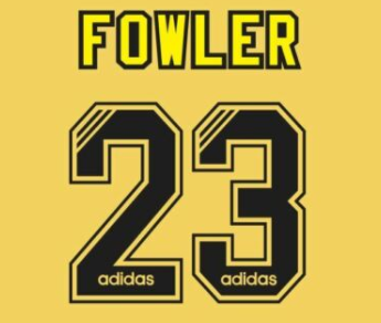 23 Fowler 1993-1995 Liverpool Adidas Away Classic Football Nameset