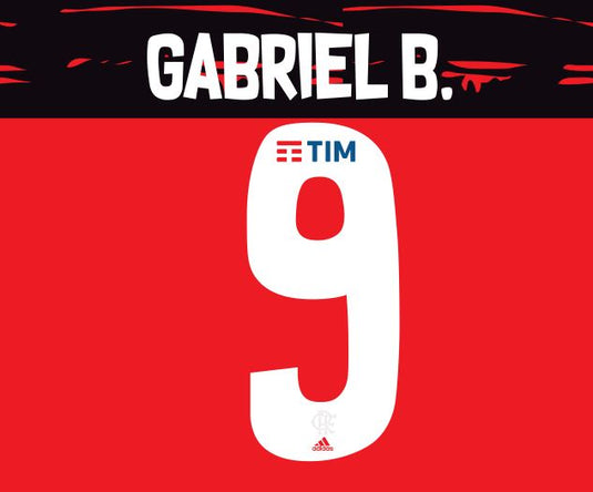 Gabriel B. #9 Flamengo 2020 Home Football Nameset for shirt