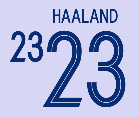 Haaland #23 Norway 2020-2021 Away Nameset for Football Shirt