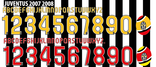 Juventus 2007-2008 Home and away Football Nameset any name and number