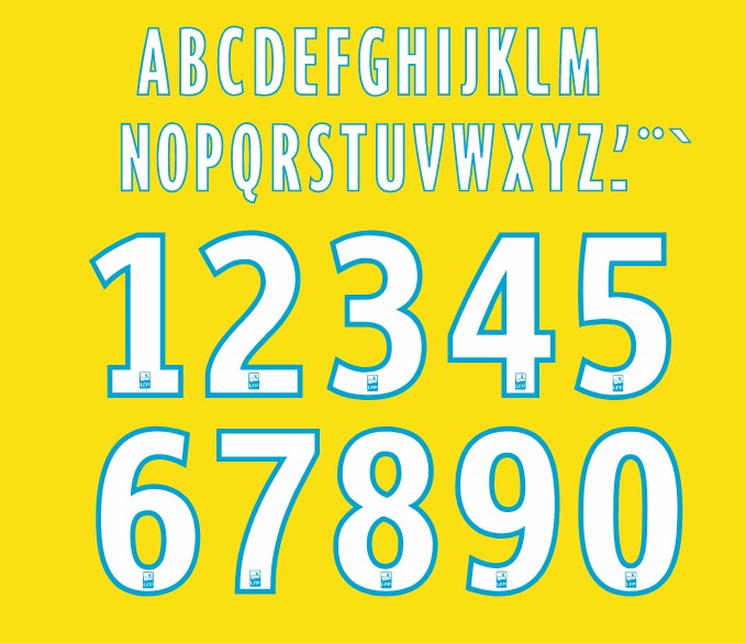 Laden Sie das Bild in Galerie -Viewer, LFP Ligue 1 Marseille PSG Monaco Football Nameset for shirt Any Name &amp; Number
