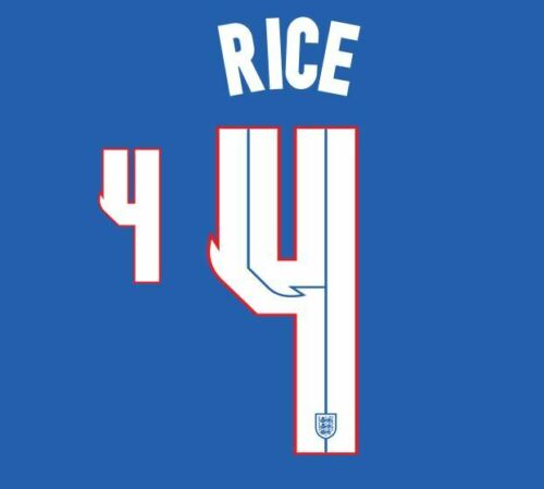 Rice England Euro 2020 2021 Away Nameset for Football Shirt