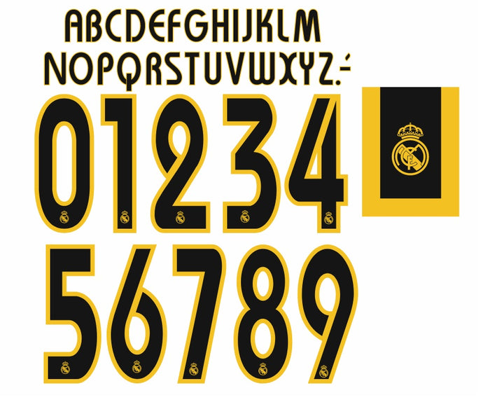 Real Madrid 2003 2004 2005 home nameset for football shirt