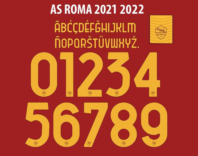 AS Roma 2021-2022 Home Football Nameset for shirt Choose Any Name & 2 Numbers