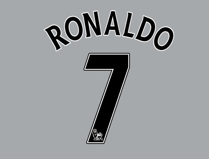 Ronaldo #7 Manchester United 2007-2008 Away Premier League Football Nameset for shirt