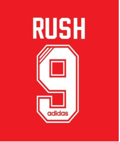 No 9 Rush 1995-1996 Liverpool Adidas Home Classic Football Nameset