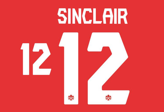 Sinclair #12 Canada Womens Olympics 2020 Home Football Nameset for shirt