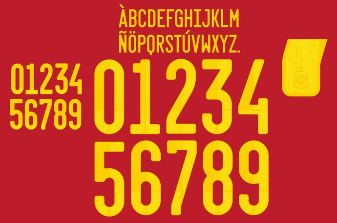 SPAIN EURO 2020 2021 HOME NAMESET FOR FOOTBALL SHIRT