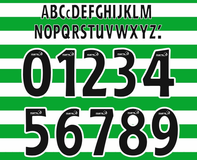 Scottish League 2000-2010 Black Nameset for Football Shirt Choose Name and Number