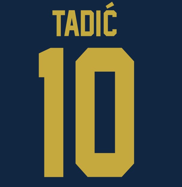 Tadic 10 Ajax 2022-2023 Away Nameset for Football Shirt